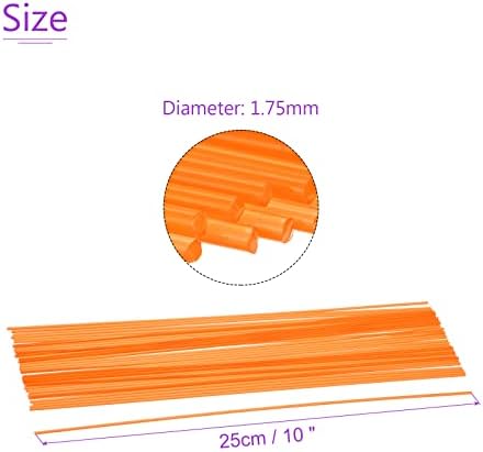 DMIOTECH 40 PACK 10 pol Long PLA Filamentos RECILLE, 1,75 mm Filamento Clear Orange, para canetas de impressão 3D