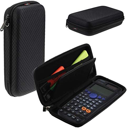 Calculadora de gráficos pretos da Navitech Case/tampa dura com bolsa de armazenamento compatível com o Casio FX-991EX-S-UT