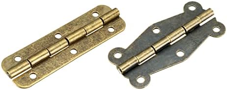 Uxcell 1,97 de dobradiças de bronze com parafusos 10pcs e dobradiças de borboleta de bronze de 2 com parafusos 10pcs