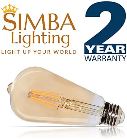 Iluminação Simba LED Edison Filamento vintage ST21 Lâmpadas de 6W 6W 60W Equivalente Amber Glass Decorativa Antique
