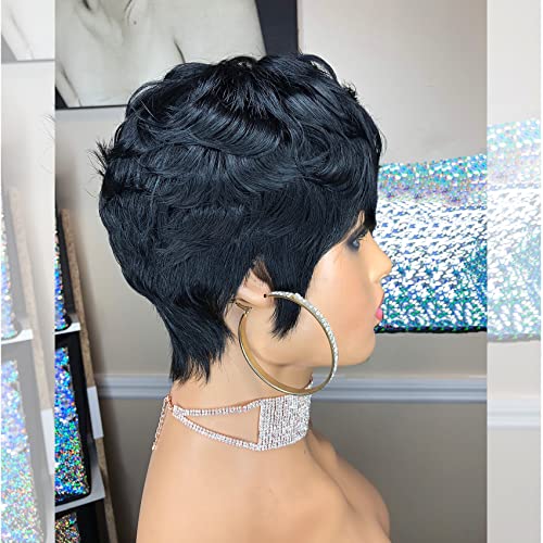 Perucas de corte curto de qiaqiaring para mulheres negras cortes de cabelo humano brasileiro