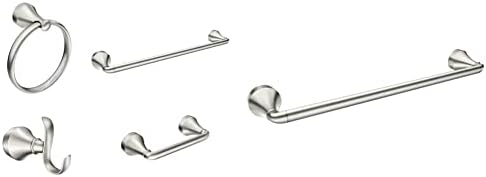 MOEN Y1394BN Wellton Bath Acessory Collection, Nickel e Hamden Spot Resista de Níquel escovado de 24 polegadas -barra -cofre,