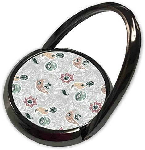 3drose Alexis Design - Padrão Paisley - Imagem de flores marrons, pretas, verdes, Paisleys. Padrão elegante - anel