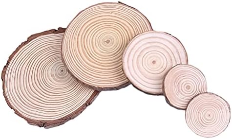 5pcs fatias de madeira natural redondo discos de madeira de Natal suprimentos de foto de foto para casa/parede/cozinha/decoração