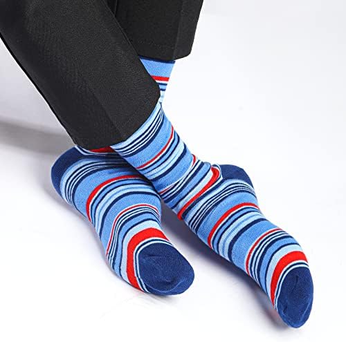 Glenmearl 6 meias de vestido para homens, meias de negócios casuais confortáveis ​​com padrões clássicos padronizados