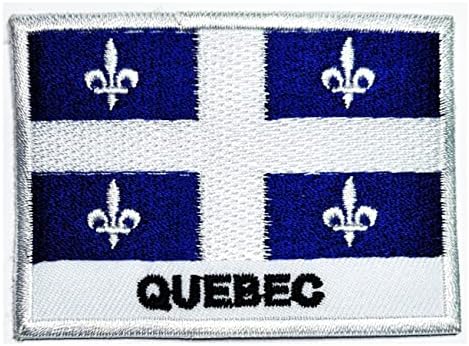 Kleenplus 3pcs. 1,7x2,6 polegada. Country National Quebec Flag bordado Appliques Ferro em Sew On Patch Square Shape Bandle Patches para camiseta de jaqueta DIY traje de chapéu de jeans