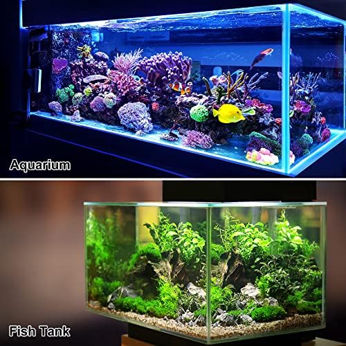 Vocoste 1 PC Bola de grama artificial de aquário, plástico aquático de grama pequena para a decoração de simulação de paisagem de tanques de peixes, azul roxo verde, 2,56x4,72 polegadas