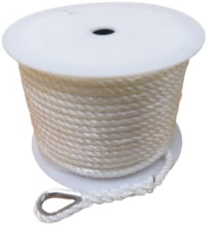 Cordas dos EUA 3 fios de nylon torcido corda branca 3/8 x 250 'com dedal
