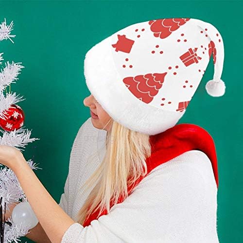 Chapéu de Papai Noel de Natal, chapéu de férias de Natal de Natal vermelho para adultos, Hats de Natal de Comforto Unisex para o Ano Novo Festive Festume Fester Party Event