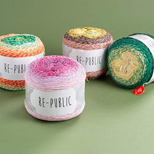 1 bola etrofil re-público fios de bolo, algodão reciclado, 250 g 1000 m, dedilhado: 1, cores variegadas