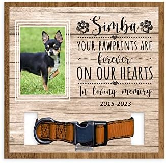 Suas impressões de pata estão para sempre em nossos corações, titular personalizado de colarinho de cães chihuahuas, sinal de colar