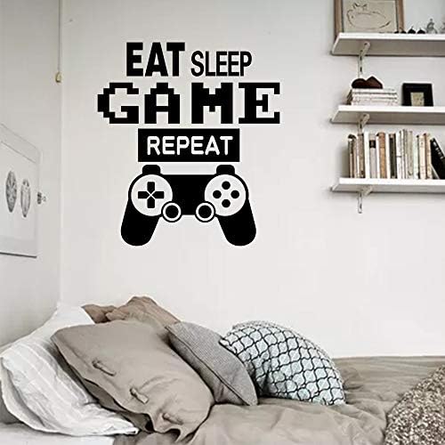 Decalques de parede do jogador para meninos controlador de crianças Eat Sleep Sleep Game Decor de parede Adesivos de parede