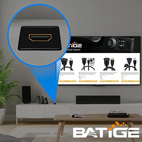 Batige Square HDMI Painel de descarga Cabo de montagem macho para fêmea Cabo de extensão de montagem feminina para o painel do
