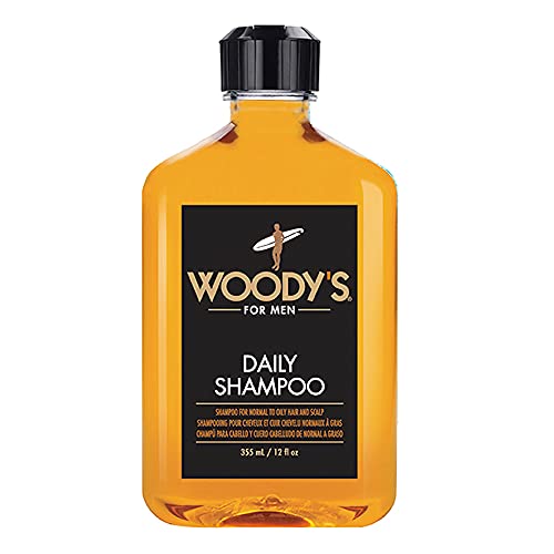 Shampoo diário de Woody para homens - limpador natural enriquecido com vitaminas, shampoo hidratante para cabelos