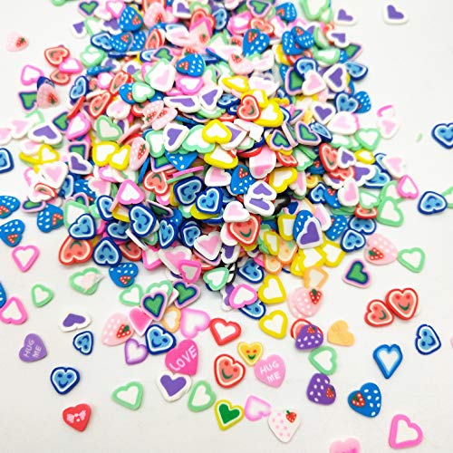 20g/lote 5mm Love Heart Polymer Clay Hearts colorido para DIY pequenos acessórios fofos