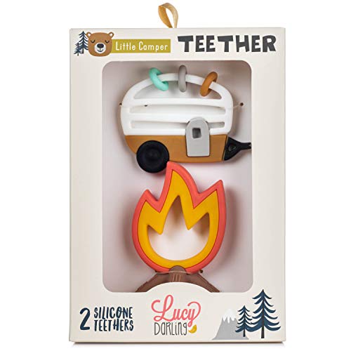 Lucy Darling Baby Toys Toys - Little Camper Silicone Baby Chew Toy por 0-6 e 0-12 meses - BPA dentes grátis para bebês - acalma