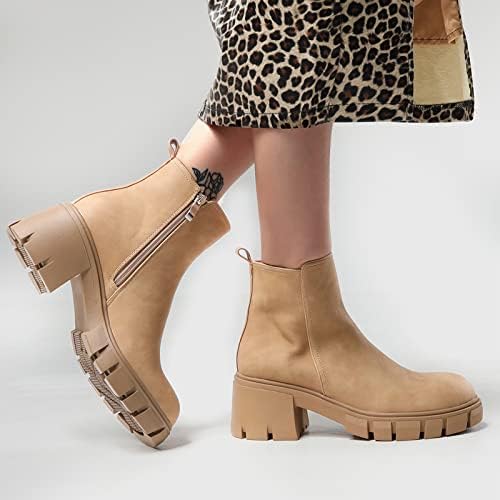 Botas curtas para mulheres sapatos de moda moda botas nuas grossas solas grossas saltos mulheres botas de moda respirável