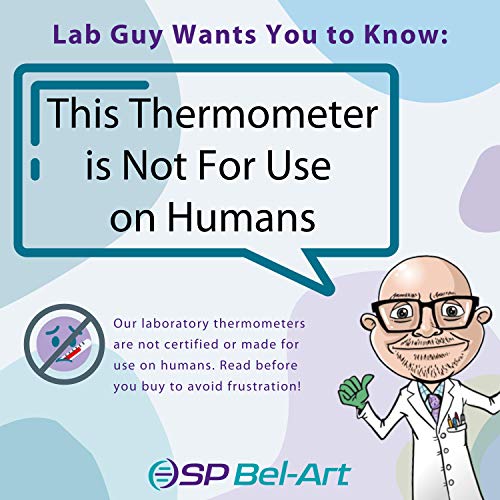 SP BEL-ART, H-B Frio-TEMP Verificação eletrônica calibrada Termômetro de haste Lollipop; 0/70C, calibração da incubadora 37C