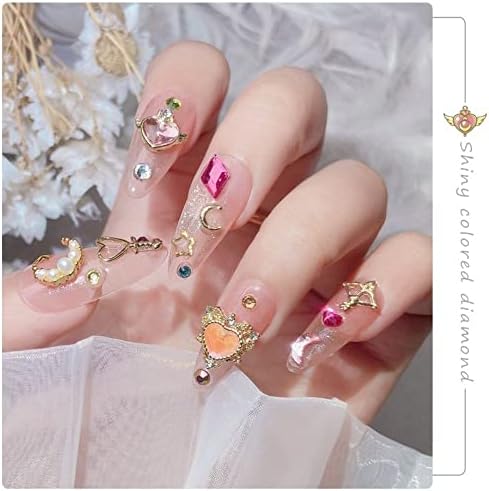 Estrela estética Moon Shape Nail Art Jewelry Fantasy Aurora Love Heart Fingernail Crystal Style FingertiP Ornaments -