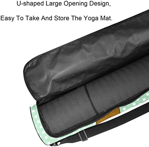 Dachshund Dogs on Polka Dot Yoga Mat Bags Full-Zip Yoga Carry Bag para homens, Exercício de ioga transportadora com cinta ajustável