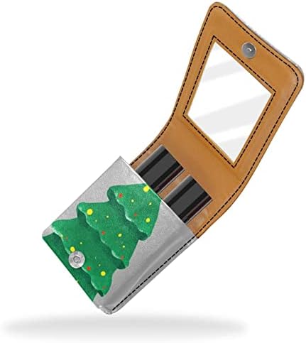 Caixa de batom de Oryuekan, bolsa de maquiagem portátil fofa bolsa cosmética, organizador de maquiagem do suporte do batom, desenho animado de árvore de Natal adorável