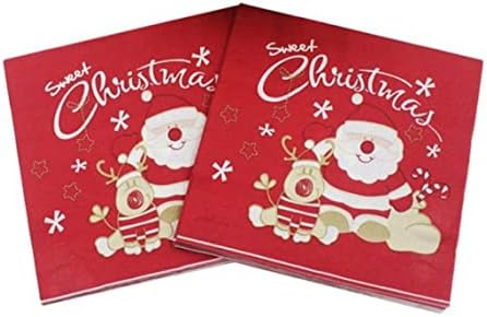 Zonstro 20pcs Impresso guardanapos de Natal Papkins descartáveis ​​Papai Noel