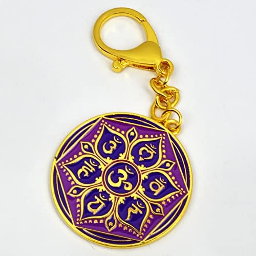 Feng Shui Vida Força Amuleta Keychain 7 Chakra Mandala Keychain W5293