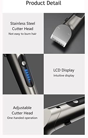 ZLXDP CABELO CLIPPER TRIMER ELÉTRICO PROFISSIONAL COM TELHA LED LAVABLÁVEL MEN MEN RECHARGELHE