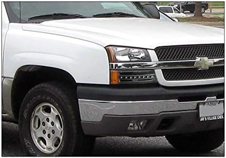 ZMAUTOPARTS SUBSTITUIÇÃO BLACK FARÇONS COM LUZ DE COMPUSTO LED + 6,25 DRL branco para 2003-2006 Chevy Silverado Avalanche