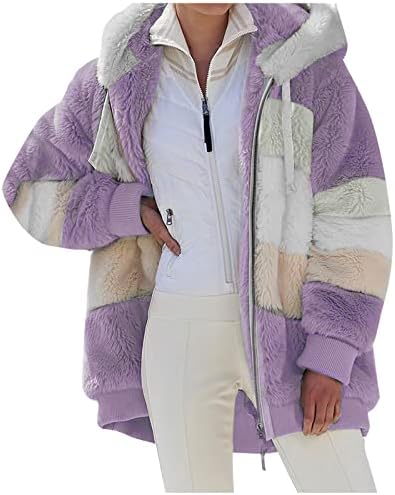 Jaquetas para mulheres, casacos abertos senhoras ao ar livre de manga longa clássica capuz de capuz de Natal confortável