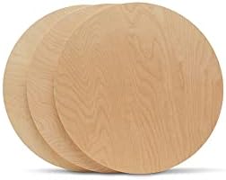 DISCO DE CLUNTO DE MADEIRO DIVIDADE DE 6 POLENTE DIâmetro, 1/2 polegada de espessura, madeira compensada de bétula, pacote de 5 círculos de madeira redondos inacabados para artesanato por pica -paus