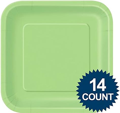 Placas de papel de jantar quadrado de indústrias únicas, 9 pol., Verde limão