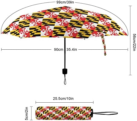 Maryland Flag 3 Folds Umbrella Anti-UV Guarda Aguarda do Vento Automático Auto Open Umbrella