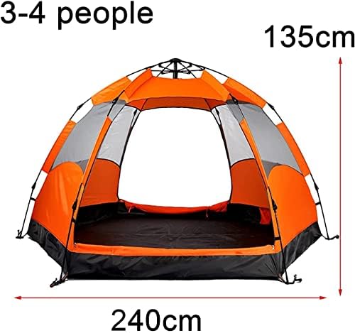 Tenda haibing tenda de tenda ao ar livre camping passeando tendas pop-up ao ar livre para acampar, 3-4 pessoas de abertura de velocidade totalmente automática espessada espessada dupla camada de chuva de chuva Ultra-Light Camping Tent