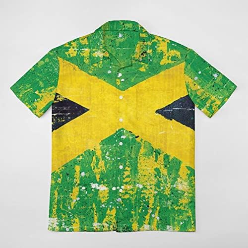 Camisa havaiana de bandeira masculina retro Jamaica