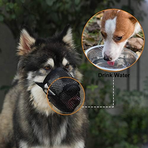 Focinho de cachorro de malha respirável, focinho protetor de isca envenenada para cães para evitar mordidas e latidos