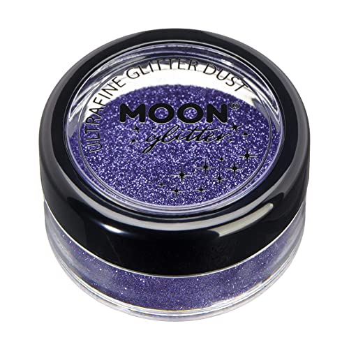 Poeira clássica de glitter ultrafino por lua glitter - glitter cosmético para rosto, corpo, unhas, cabelos e lábios -