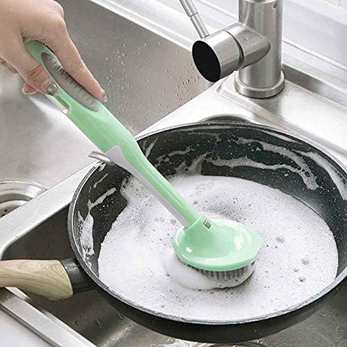 Artefato de panela de escova uxzdx, escova de mão longa para casa, escova de limpeza de lavagem de louça multifuncional de