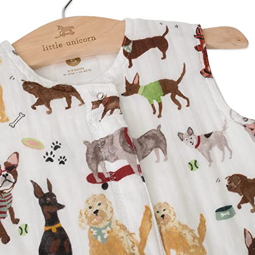 Little Unicorn - Woof Cotton Muslin Sleep Bag | algodão | Super macio e leve | Bebê | Tamanho Médio: 6-12 meses | Máquina