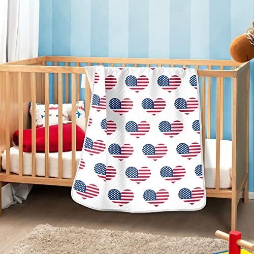 Independence Day of America Flag Baby Cobertors Para meninos Super macio, Cobertores de criança para meninas, cobertor de berço