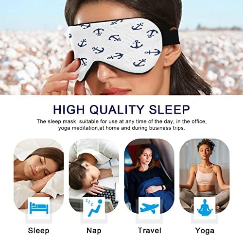 Xiua Anchor de mar fofo Máscara de olhos dormindo com alça ajustável, Blackout respirável Confortável máscara de olho para dormir