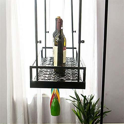 Upbeer Wine rack, bar, restaurante, suspensão, prateleira de vidro de vinho, armazenamento de teto pendurar garrafa de vinho e copos