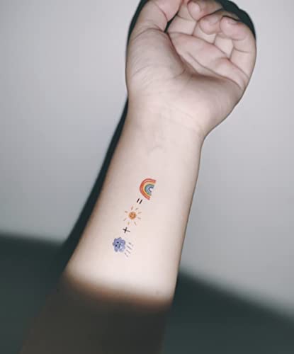 30 folhas, minúsculos mini adesivos de tatuagem temporária de dedos falsos - tatuagens simples e pequenas de design de ícones para
