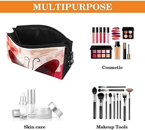 Tbouobt Bolsa cosmética para mulheres, bolsas de maquiagem Bolsa de higiene pessoal espaçosa Bolsa de viagem Gift, Red