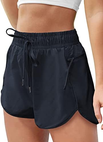Shorts atléticos automaticamente para mulheres elásticas de cintura alta curta de verão Ginástica de verão Shorts