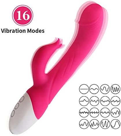 JoyMe-G Spot Rabbit Vibrator com função de aquecimento, brinquedos sexuais de rosa para estimulação do clitóris G-ponto G, estimulador motor duplo para mulheres ou casal vibrador de vibrador à prova d'água divertido com 16 vibrações poderosas