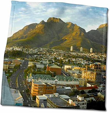 3drose Cape Town Cityscape com Table Mountain, Cabo Ocidental, África do Sul. - Toalhas