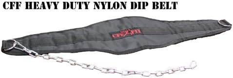 Nome do produto: CFF Super Heavy Duty Nylon Dip Belt - Um corte acima do resto! Ótimo para treinamento cruzado e construção