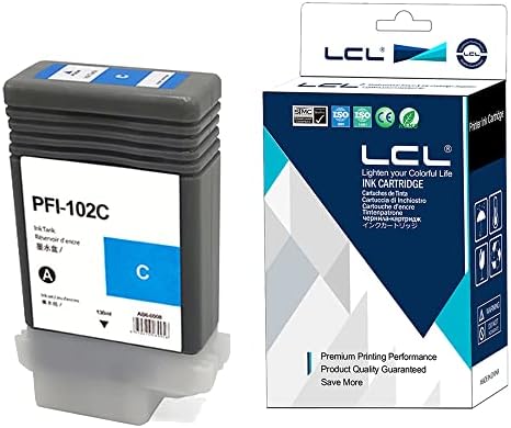 Substituição do cartucho de tinta compatível com LCL para Canon PFI102 PFI-102 PFI102Y PFI-102Y 0898B001 130ML IPF500 IPF510 IPF510PLUS IPF600 IPF605 IPF605PLUS IPF610 IPF610PLUS IPF650