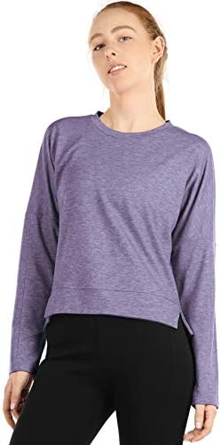 moletons de treino de gelo para mulheres - pullover feminino correndo blusas de manga longa camisa atlética